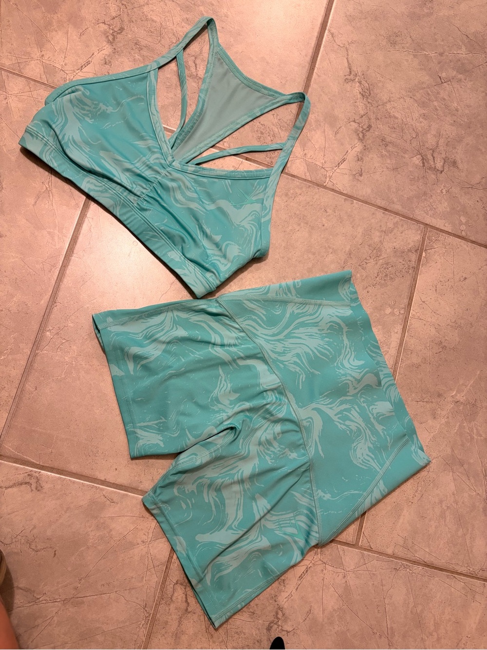 Gymshark Aqua Marble Print Active Skirt